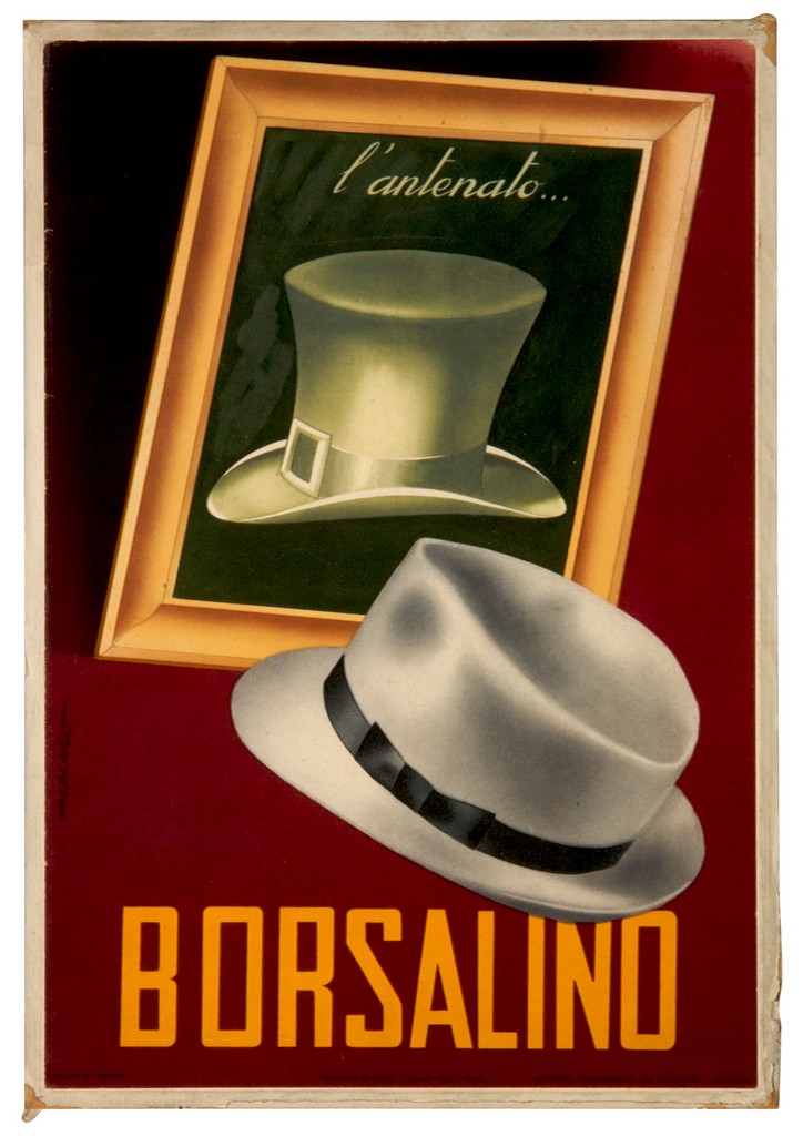 Borsalino cappello moderno davanti al ritratto dell antenato tabel